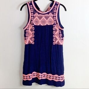 Tea & Cup Embroidered Tank Mini Boho‎ Dress